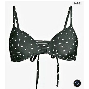 No Boundaries Juniors Boom Polka Dot Bikini Swimsuit Top Size Med 7-9